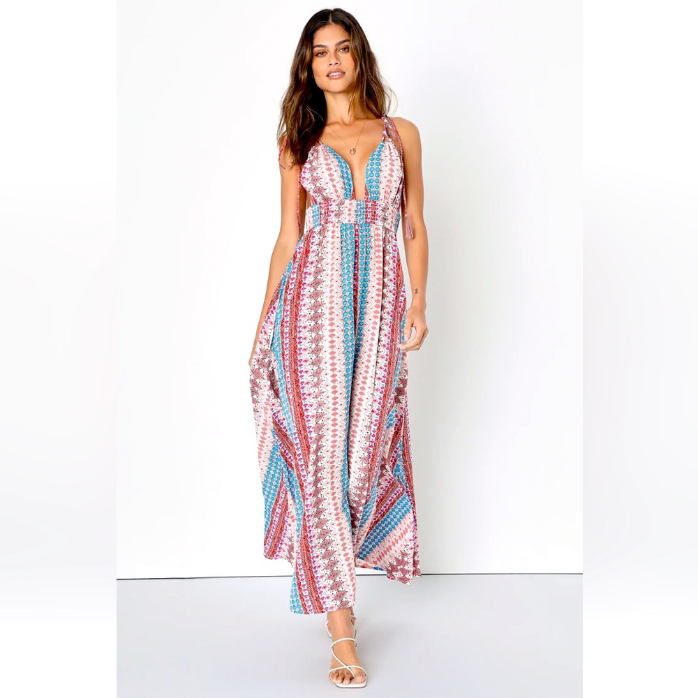 Lulu's sleeveless tie-strap maxi dress